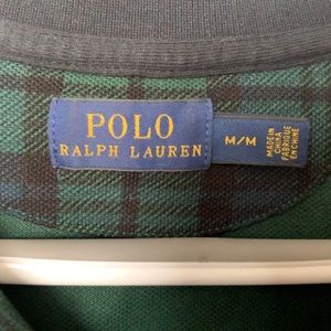 Ralph Lauren blue green plaid polo, medium women’s